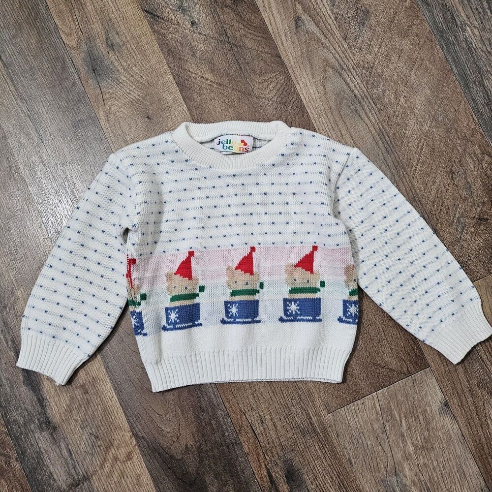 Vintage Jelly Bean Made In Japan Baby Sweater - Winter Snowman - Acrylic